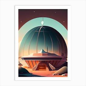 Observatory Dome Comic Space Space Art Print