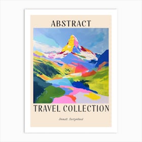 Abstract Travel Collection Poster Zermatt Switzerland 3 Art Print