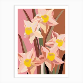 Daffodils Flower Big Bold Illustration 1 Art Print