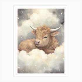 Sleeping Baby Bison 2 Art Print