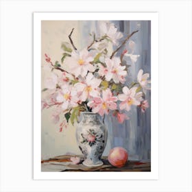 Lilac Flower And Peaches Still Life Painting 1 Dreamy Art Print