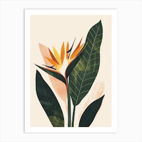 Bird Of Paradise Plant Minimalist Illustration 4 Art Print