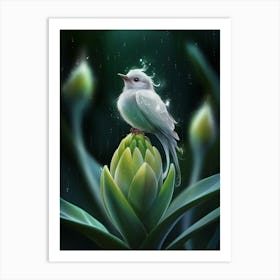 Bird In The Rain 2 Art Print