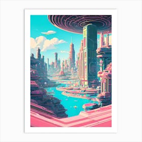 Futuristic City, Futuristic Cityscape, Futuristic City, Futuristic City, Futuristic City 1 Art Print