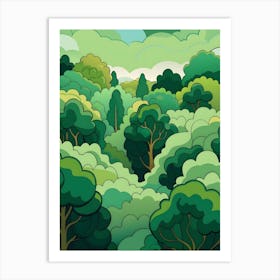 Cartoon Forest 2 Art Print