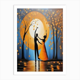 Couple Dancing In The Moonlight Art Print