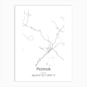 Pezinok,Slovakia Minimalist Map Art Print