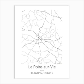 Le Poire Sur Vie,France Minimalist Map Art Print