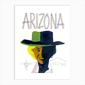 Arizona, Smiling Lady Under A Hat Art Print