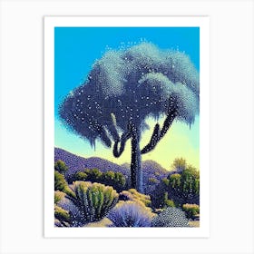 Joshua Tree National Park United States Of America Pointillism Art Print