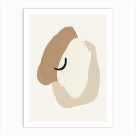 White And Beige Art Print