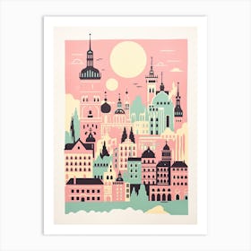 Stockholm In Risograph Style 1 Art Print