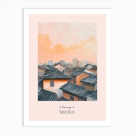 Mornings In Seoul Rooftops Morning Skyline 3 Art Print