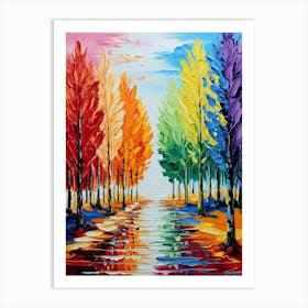 Rainbow Trees Art Print