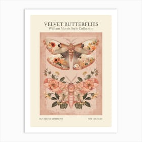 Velvet Butterflies Collection Butterfly Symphony William Morris Style 10 Art Print