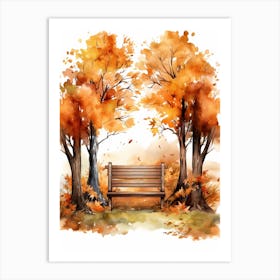 Cute Autumn Fall Scene 17 Art Print