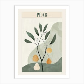 Pear Tree Minimal Japandi Illustration 1 Poster Art Print