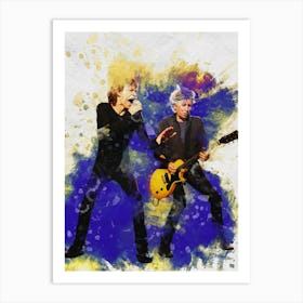 Smudge Mick Jagger And Keith Richards In Live Concert Art Print