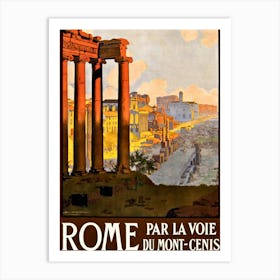 Rome Par La Voie Du Mont-Cenis Retro Vintage Poster Art Print