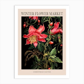 Christmas Cactus 4 Winter Flower Market Poster Art Print