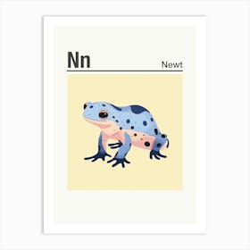 Animals Alphabet Newt 4 Art Print