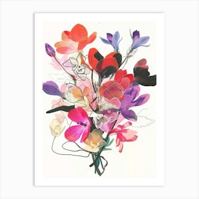 Cyclamen 1 Collage Flower Bouquet Art Print