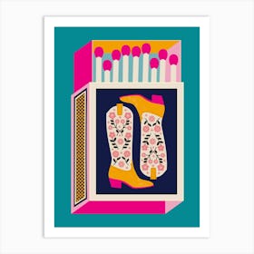 Matchbox Cowboy Boots Art Print