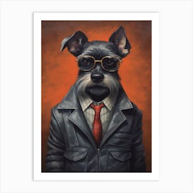 Gangster Dog Miniature Schnauzer 2 Art Print