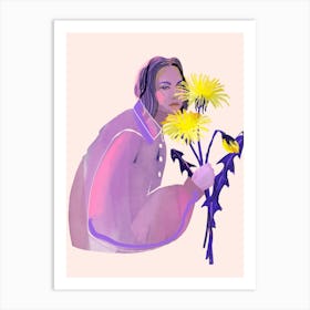 Dandelion Yellow Art Print