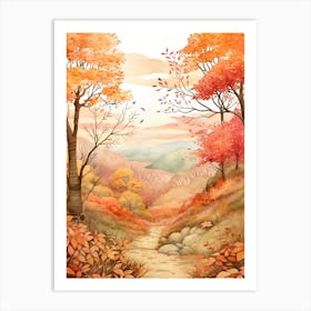 Cute Autumn Fall Scene 12 Art Print