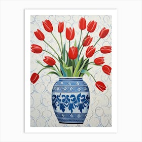Flowers In A Vase Still Life Painting Tulips 8 Art Print