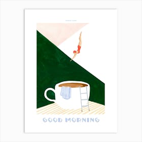 Coffee Diver Art Print