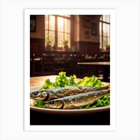 Sardines On A Plate 3 Art Print