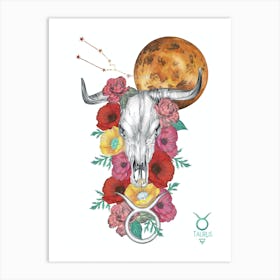 Taurus Bull Skull Art Print