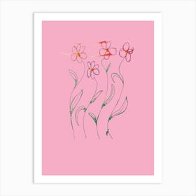 Pink Botanical Flowers Art Print