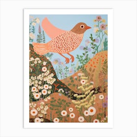 Maximalist Bird Painting Hermit Thrush 2 Art Print