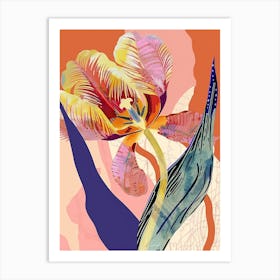 Colourful Flower Illustration Tulip 2 Art Print