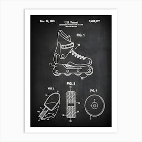 Rollerblading Skate Patent Print Roller Blade Skate Roller Skates Rollerblading Skates Rollerblade Patent Skate Patent Print Sr0371 Art Print