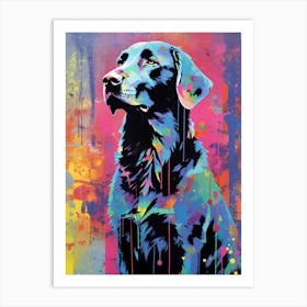 Abstract Flat-coated Retriever Hunting Dog Gun Dog Flatty Flat Artwork 1 Art Print
