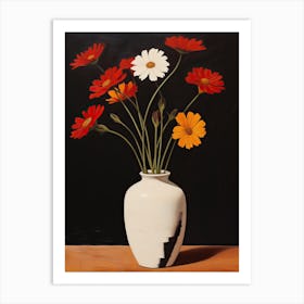 Bouquet Of Autumn Hawkbit Flowers, Autumn Florals Painting 1 Art Print