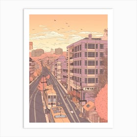 Tokyo Japan Travel Illustration 3 Art Print