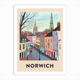 Norwich Vintage Travel Poster Art Print