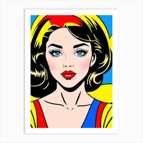 Vivid Visions: A Close-Up Portrait with Pop Art Flair Pop Art Art Print