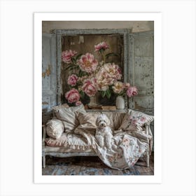 Shabby Chic Poodle Art Print