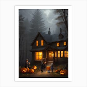 Halloween House In The Wood 1 Art Print