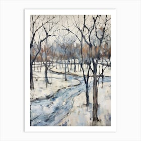 Winter City Park Painting Franklin Delano Roosevelt Park Philadelphia 3 Art Print