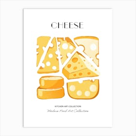 Cheese Print Kitchen Art Kitchen Poster Food Art Mid Century Modern Art Print