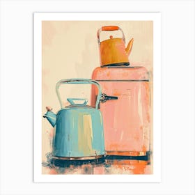 Retro Kitchen Appliances Painting Art Print