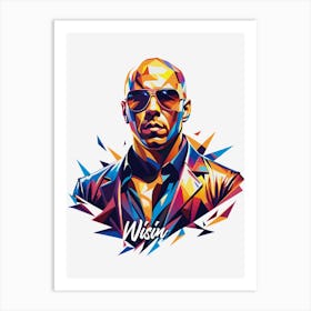 Wisin 02 Portrait Music Icon WPAP Pop Art Art Print