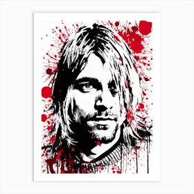 Kurt Cobain Portrait Ink Painting (9) Art Print